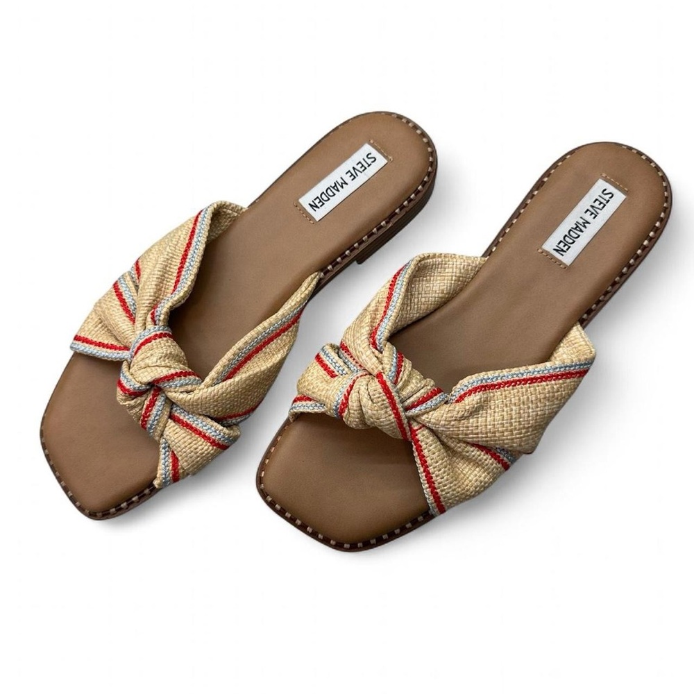 Steve Madden Knotted Sandals - Tan and Red